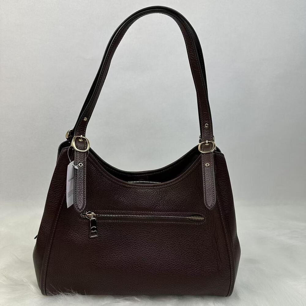 Coach Erin Shoulder Bag In pebble Leather In Gold/Maple CAQ86 NWT - Picture 3 of 8